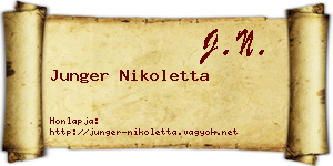 Junger Nikoletta névjegykártya
